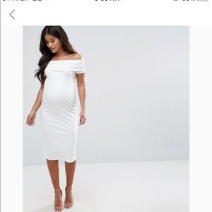 Off the shoulder maternity dress